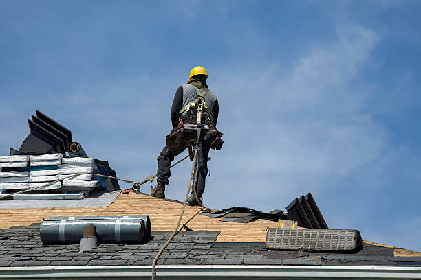 Professional Gutter Installation technician working in Sandwich, MA